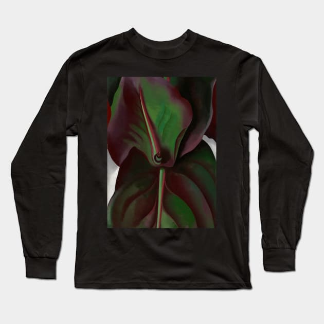 High Resolution Canna Leaves by Georgia O'Keeffe Long Sleeve T-Shirt by tiokvadrat
